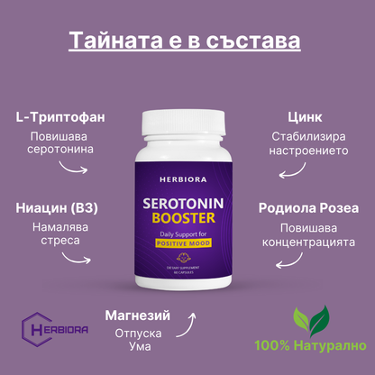 Serotonin Booster Натурална добавка за баланс, спокойствие, добро настроение и емоционално благосъстояние